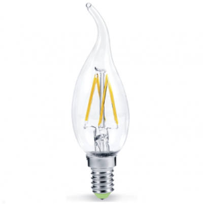 Лампа светодиодная LED-СВЕЧА НА ВЕТРУ-deco 5Вт 230В Е14 4000К 450Лм прозрачная IN HOME