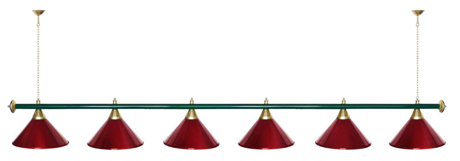 Лампа STARTBILLIARDS 6 пл. (плафоны зеленые,штанга золотая,фурнитура золото) фото №36