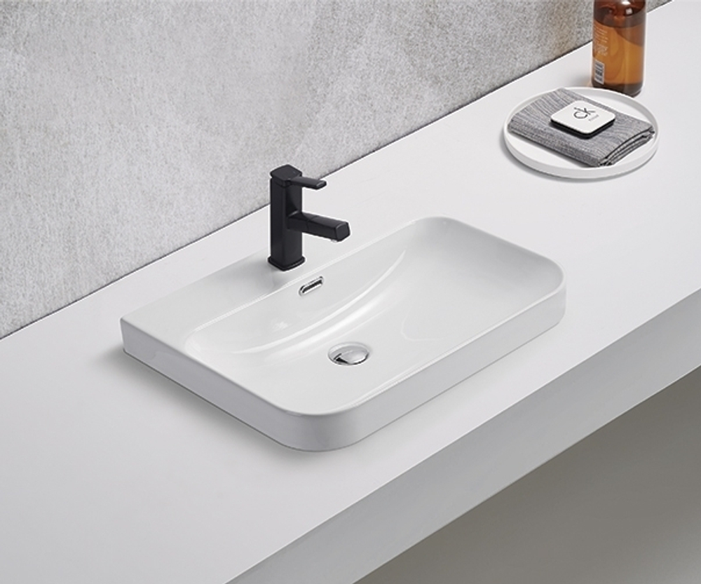 Раковина Gid 9560s 71168 встраиваемая сверху белая 61x46.5x16