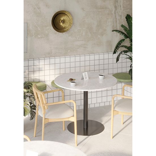 Стол обеденный Marble, D100 см, белый натуральный мрамор