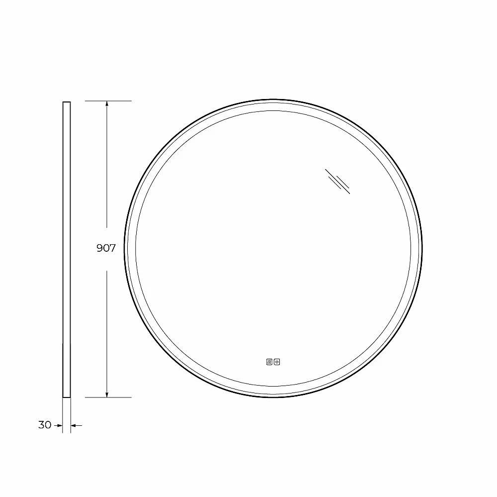 Зеркало с LED подстветкой Cezares CADRO CZR-SPC-LED-TCH-WARM 90x90 черный