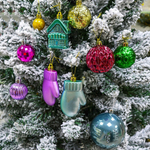 Елочные игрушки 30шт, цвет микс, пластик