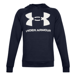 Мужская кофта теннисная Under Armour Rival Big Logo Hoody Men - Dark Blue, White