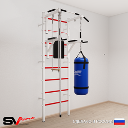 Шведская стенка Sv Sport 5763 (Турник стандарт/Брусья/Канат/Трапеция/Цепь/Мешок 30кг)