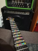 Наклейки шпаргалки на гриф гитары, стикеры аккорды ноты