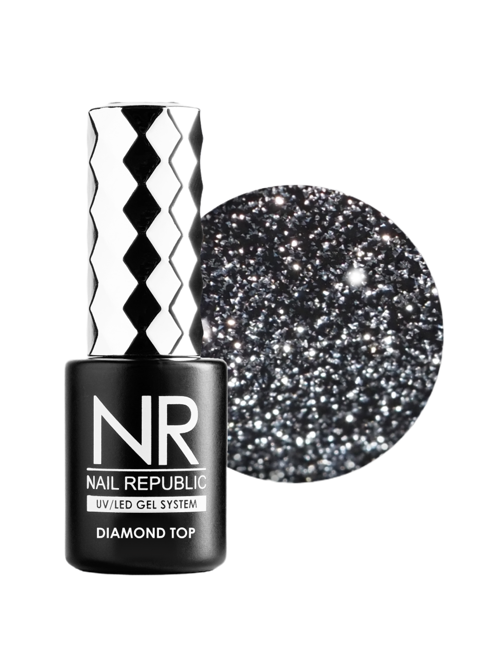 Топ прозрачный с блестками DIAMOND Nail Republic №09, 10 мл