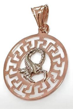 Ювелирная подвеска "Скорпион", серебро, с позолотой