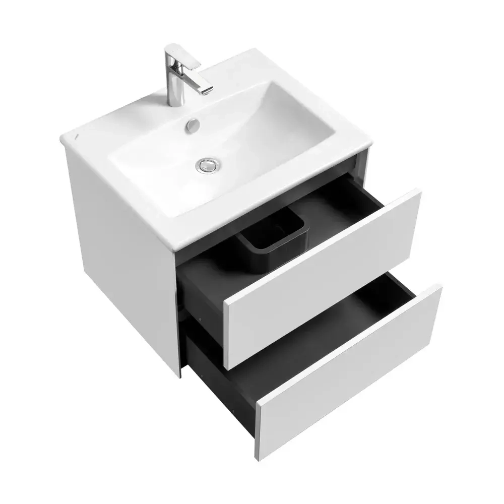 Тумба-умывальник Акватон Сохо 60 1A258001AJ010 белый глянец с раковиной Элина 60