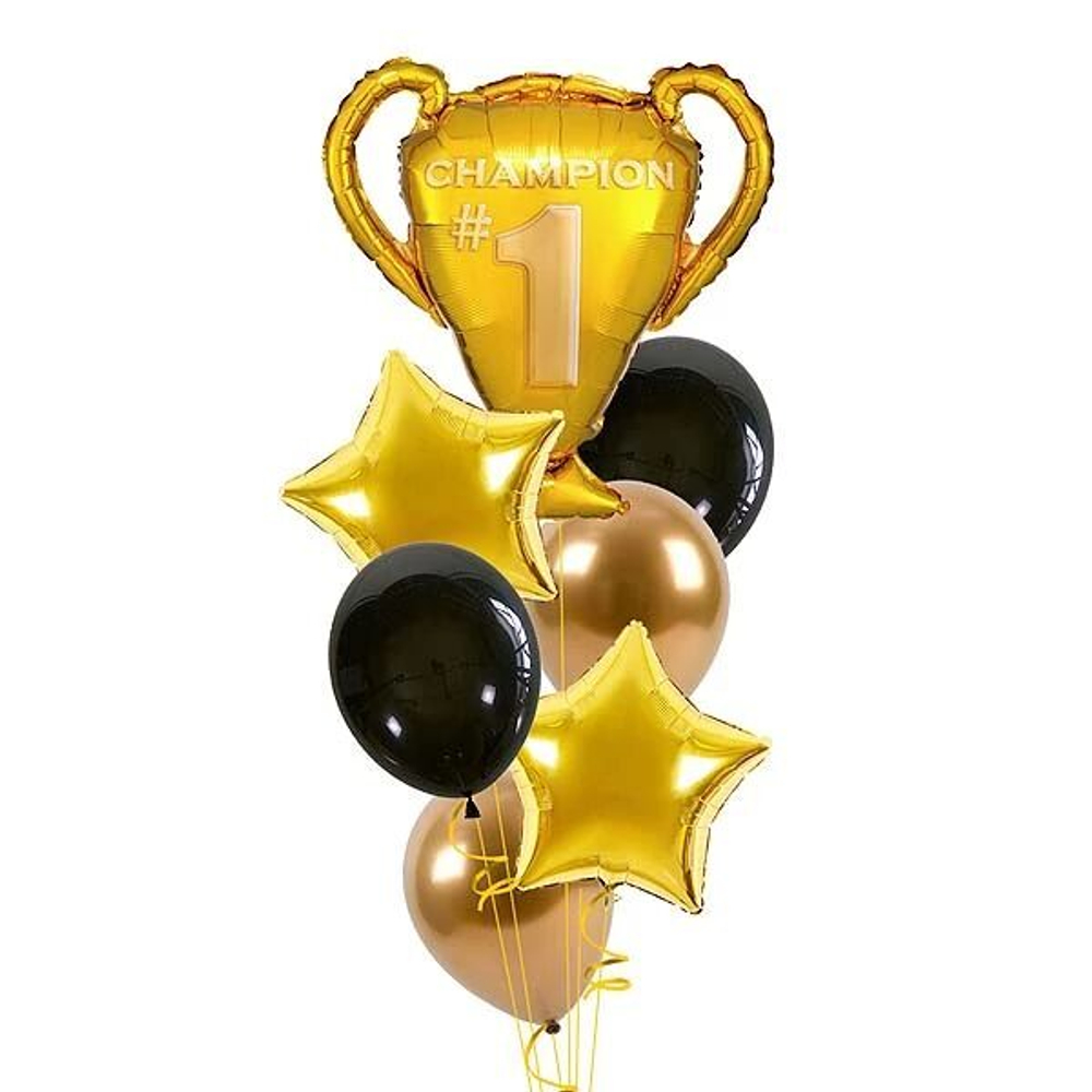 Фонтан из золотых воздушных шаров "Для чемпиона"