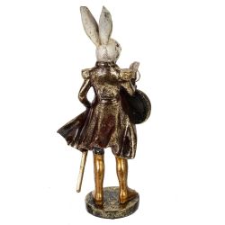 GAEM Фигурка декоративная "Кролик" с часами (LR44x1), L13,5 W11 H30,5 см