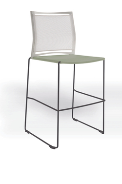Web стул на полозьях кухонный/барный со спинкой-сеткой