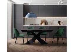 Стул на металлокаркасе Зест темно-зеленый / черный глянец