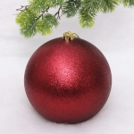 Новогодний шар 20 см «Глиттер», рубин