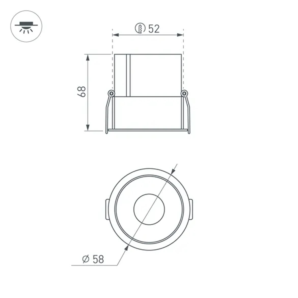 Светильник MS-ATLAS-BUILT-R58-10W Day4000 (BK-BK, 35 deg, 230V) (Arlight, IP20 Металл, 5 лет) 035459