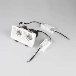 Светильник MS-FLOW-BUILT-S157x85-2x6W Warm3000 (WH, 55 deg, 230V) (Arlight, IP20 Металл, 5 лет) 060934