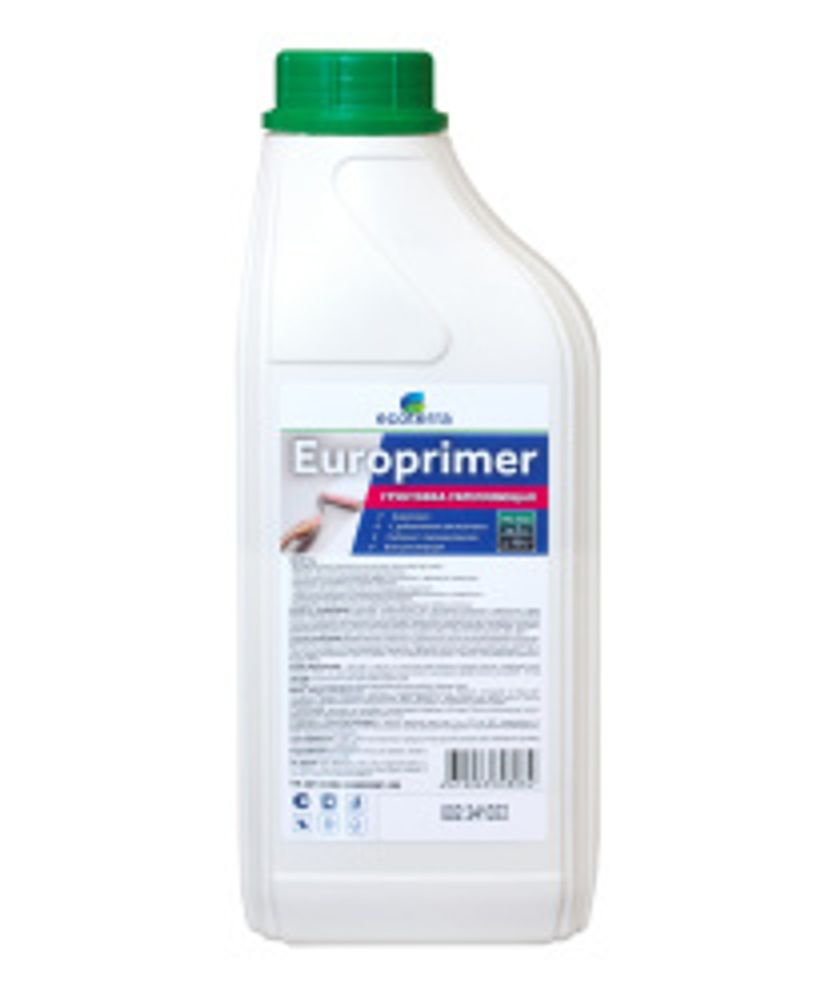 Грунтовка Europrimer глуб. проник. для нар/внутр.работ 1л Ecoterra