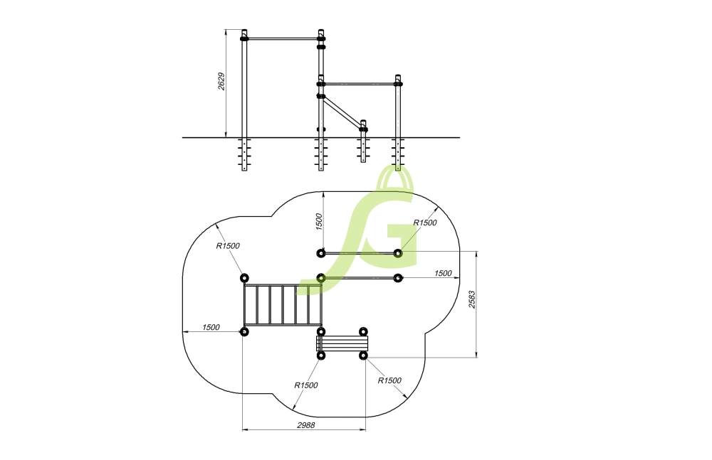 Спортивная площадка Воркаут IgraGrad 19V