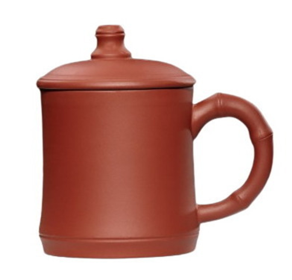 250044Y1 УЦЕНКА Кружка с крышкой 350 мл, глина, красный