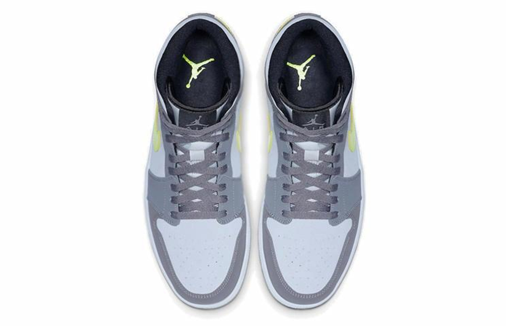 Кроссовки Jordan Air Jordan 1 Mid Neon Yellow Grey