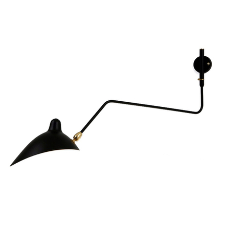 Wall design lamp AP1BC One Arm by Serge Mouille (Black)
