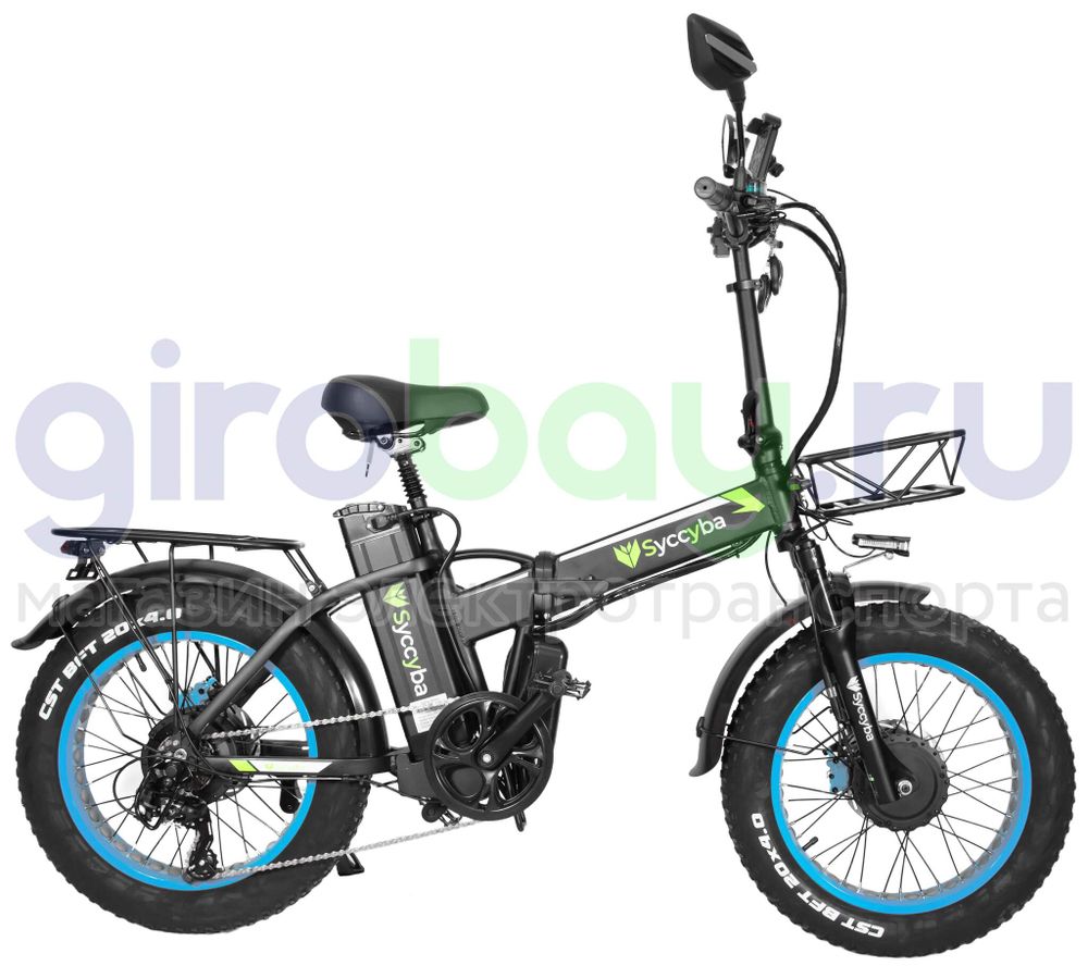 Электровелосипед Syccyba F10 Pro Dual 48V/20Ah (полный привод) - Синий обод фото №5