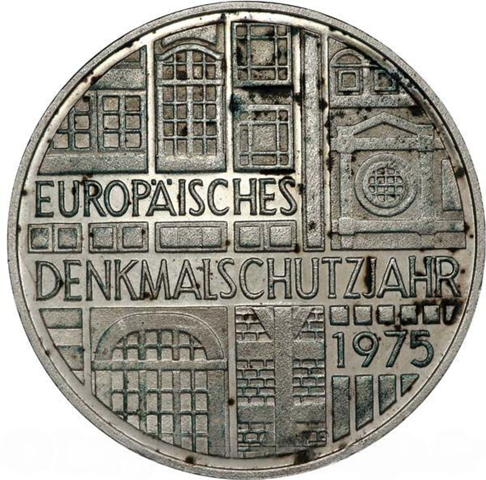 Germany, 5 Mark 1975 – European Heritage Year (Stuttgart Mint - "F"), AU