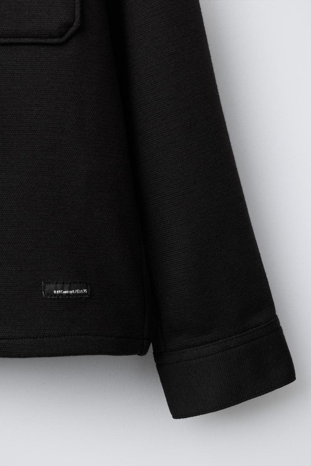 ZARA РУБАШКА С КАРМАНОМ, ЧЕРНЫЙ