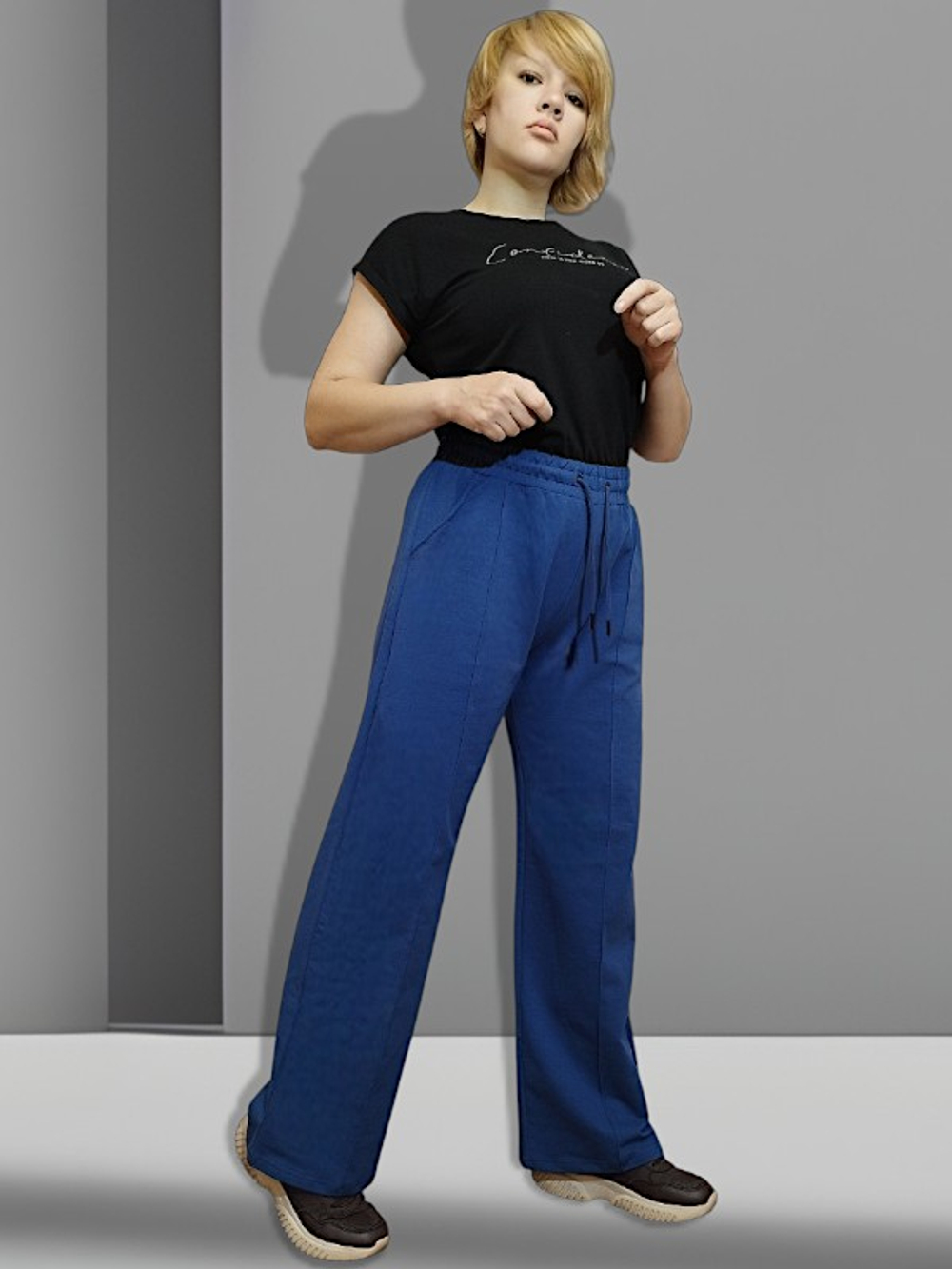 OWS-77 Брюки женские с карманами (футер 2-х нитка) (XL (52))