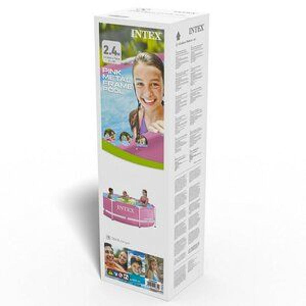 Каркасный бассейн 28290 Intex Metal Frame 244*76 см, розовый