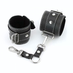 Наручники прошитые с рамками кожа черный