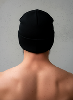 Шапка чёрная LEGENDA с серой руной вышивкой Тейваз