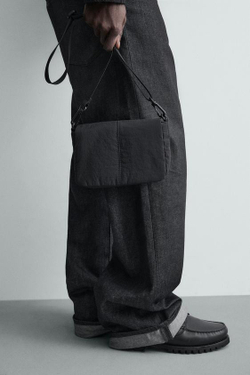 ZARA НЕЙЛОНОВАЯ СУМКА ЧЕРЕЗ ПЛЕЧО, ЧЕРНЫЙ