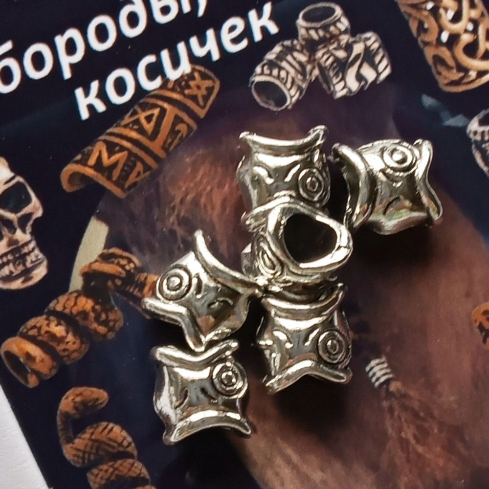 Бусины для бороды, дредов, косичек "Рыбка".