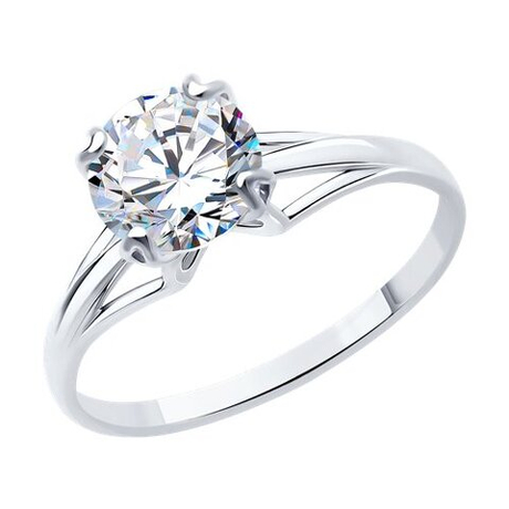 Кольцо из серебра с фианитами