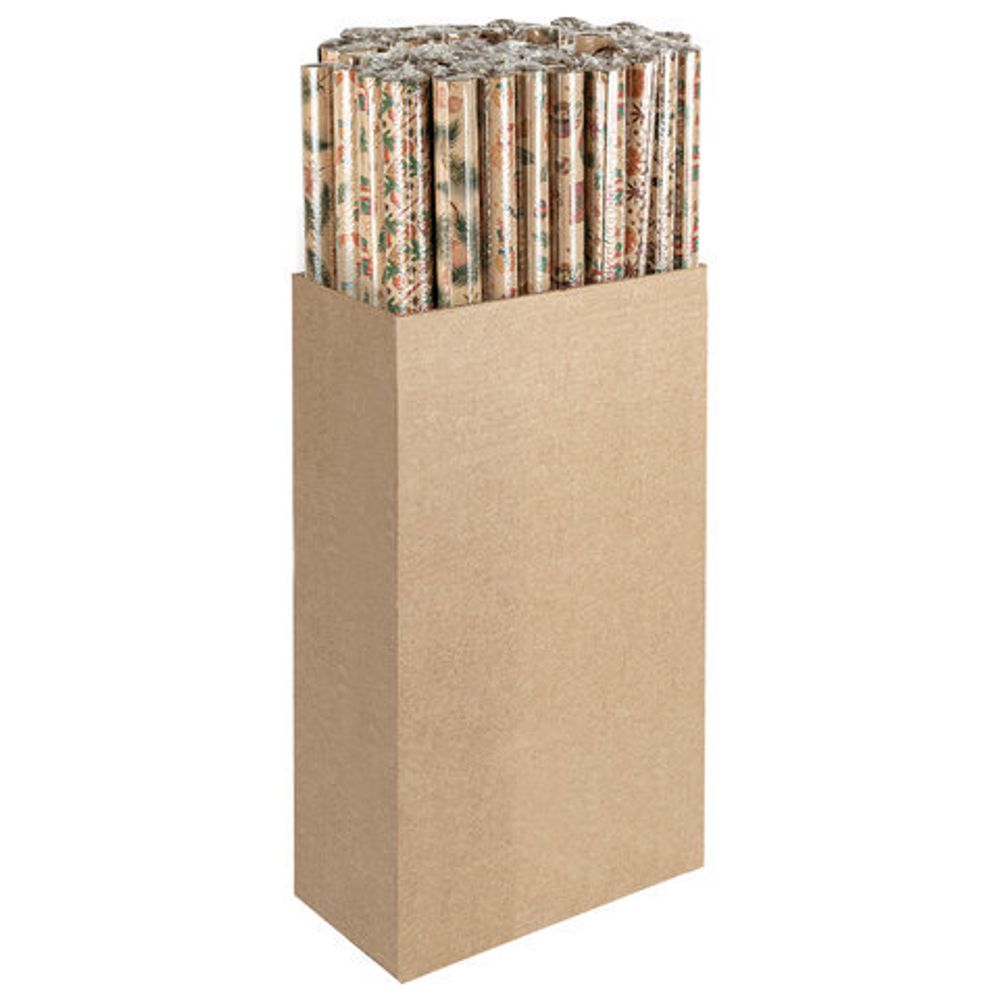 Бумага упаковочная новогодняя "Christmas Kraft", 70х100 см, 10 дизайнов ассорти, ЗОЛОТАЯ СКАЗКА, 592053, 1шт