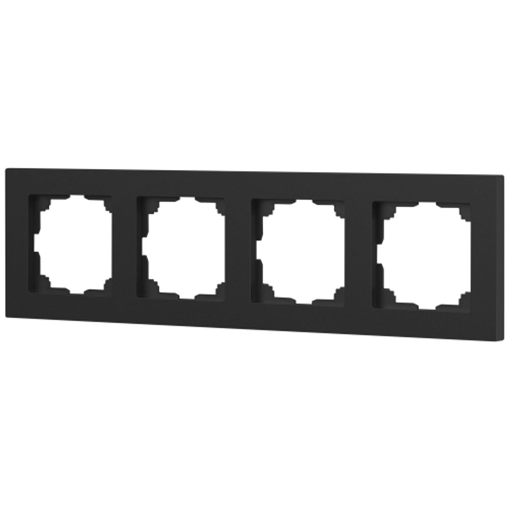 Рамка для розеток и выключателей Intro Accent 6-504-07 на 4 поста, СУ, рафит | Intro