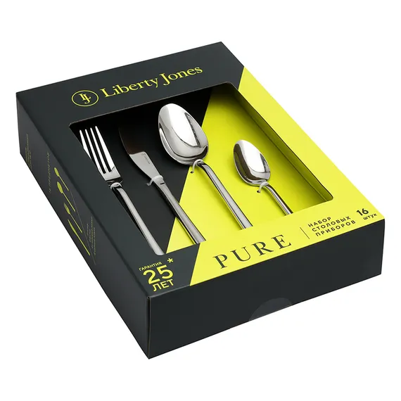 Набор столовых приборов pure, серебристые глянцевые, 16 пред.