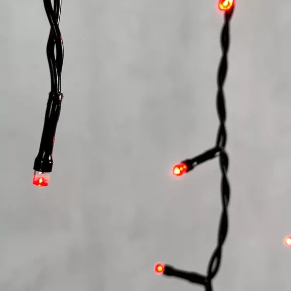 Светодиодная бахрома 4,9*0,5 м., 240 красных LED ламп, черный провод ПВХ, Beauty Led (PIL240-11-2R)