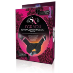 Фиолетовый страпон на регулируемом поясе с кольцами ADVANCED HARNESS KIT WITH AI - 16,5 см. (Цвет: фиолетовый)