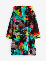 Халат флисовый для мальчика Next N23-834, Черный, Салатовый, Голубой