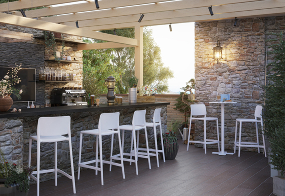 Стул пластиковый барный Papatya Joy-S Bar 75, белый