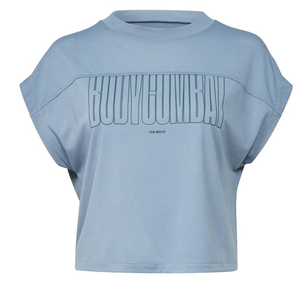 Женская футболка теннисная Reebok Les Mills BodyCombat Supremium Tee W - blue slate