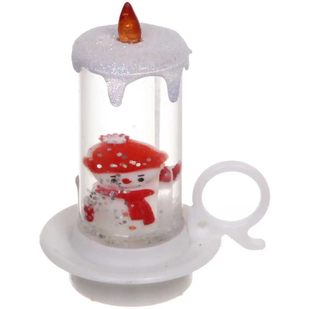 Сувенир с подсветкой «Свеча новогодняя» 8,5 см, микс