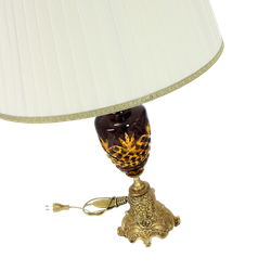 Olympus Brass Лампа настольная из венецианского стекла на бронзовом основании с абажуром