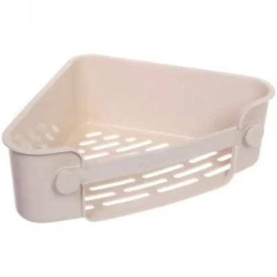 Полка для ванны угловая с липким слоем «Стайл»бежевая 26х19х7,5см