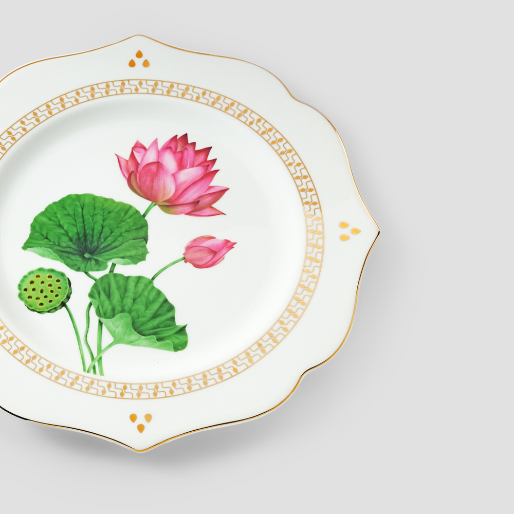 Набор из 2 фигурных блюд Farforite «Лотос и рододендрон / Botanicum» 28 см в подарочной коробке