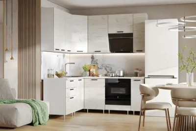 Кухня угловая Рио NEW №2 1.6 х 2.0 м дуб крафт белый