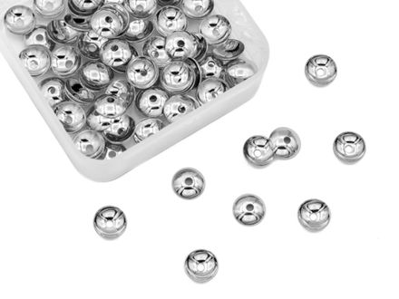 Шапочка для бусин 6мм (светлое серебро)