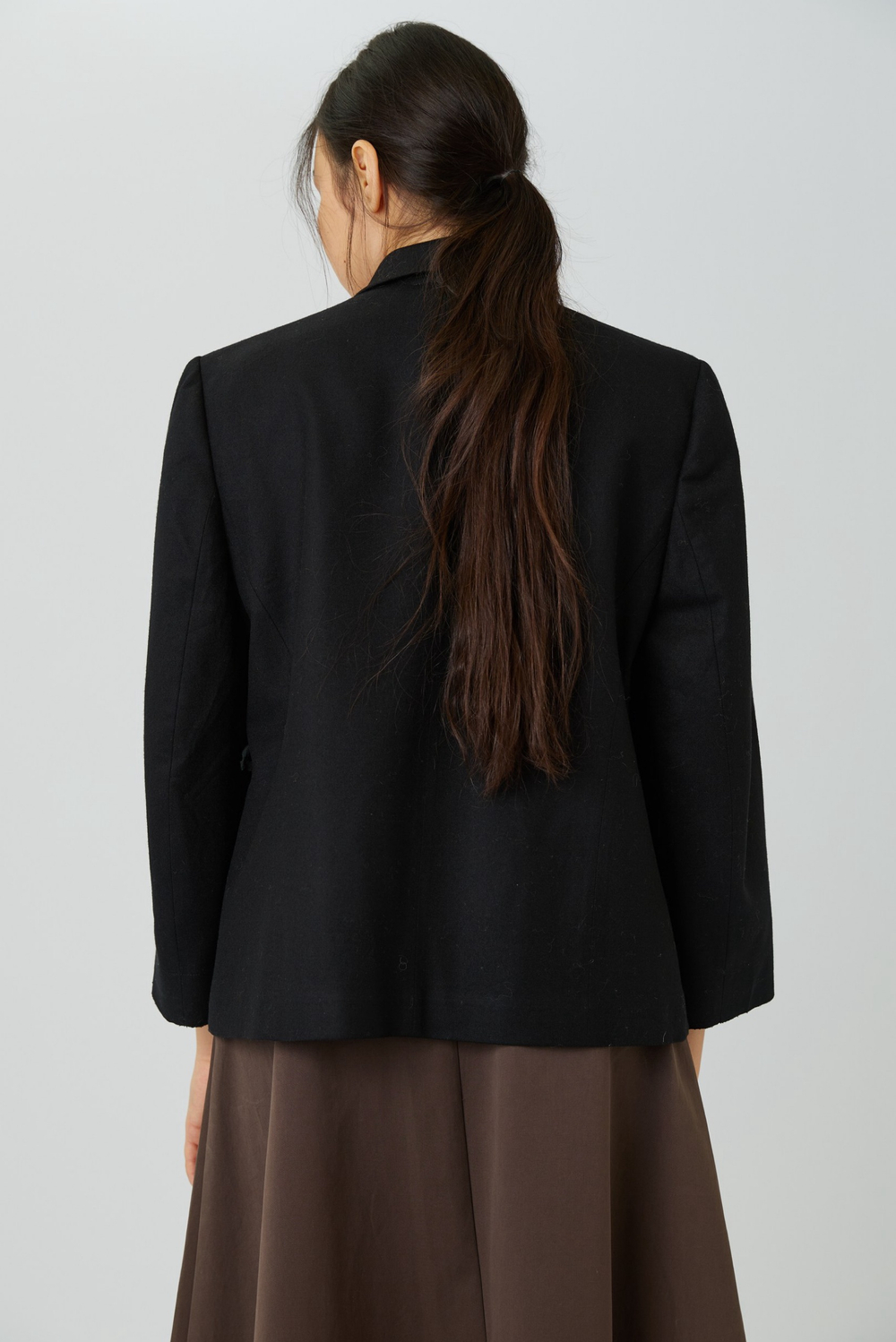 Винтажный жакет из чёрной шерсти 