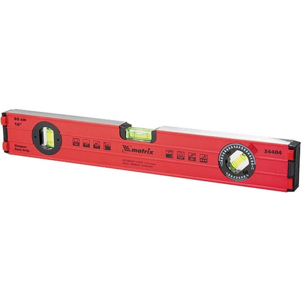 Уровень алюминиевый, 1500 мм, фрезерованный, 3 глазка, усиленный Matrix